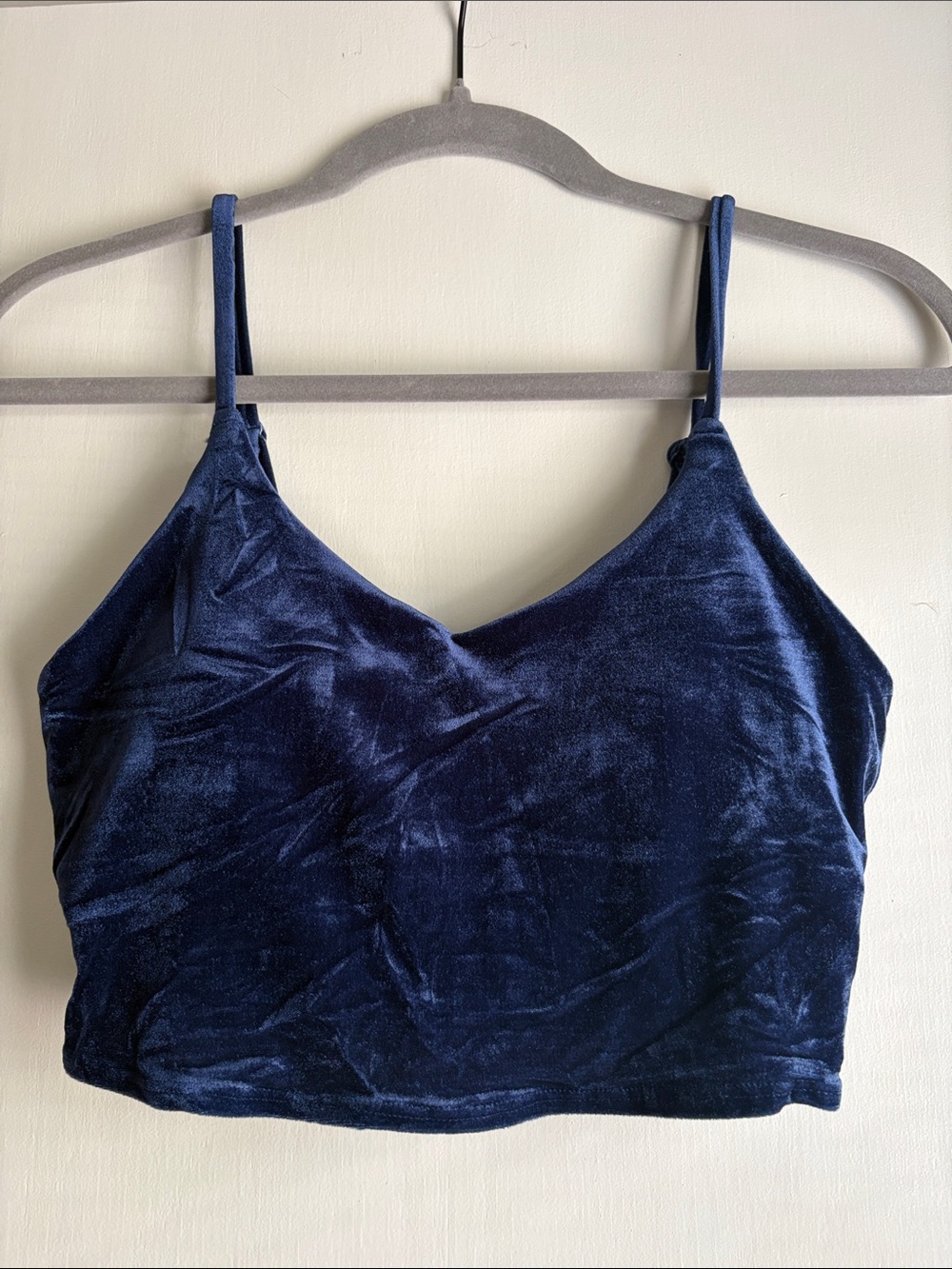 Athleta velvet navy bra/crop top